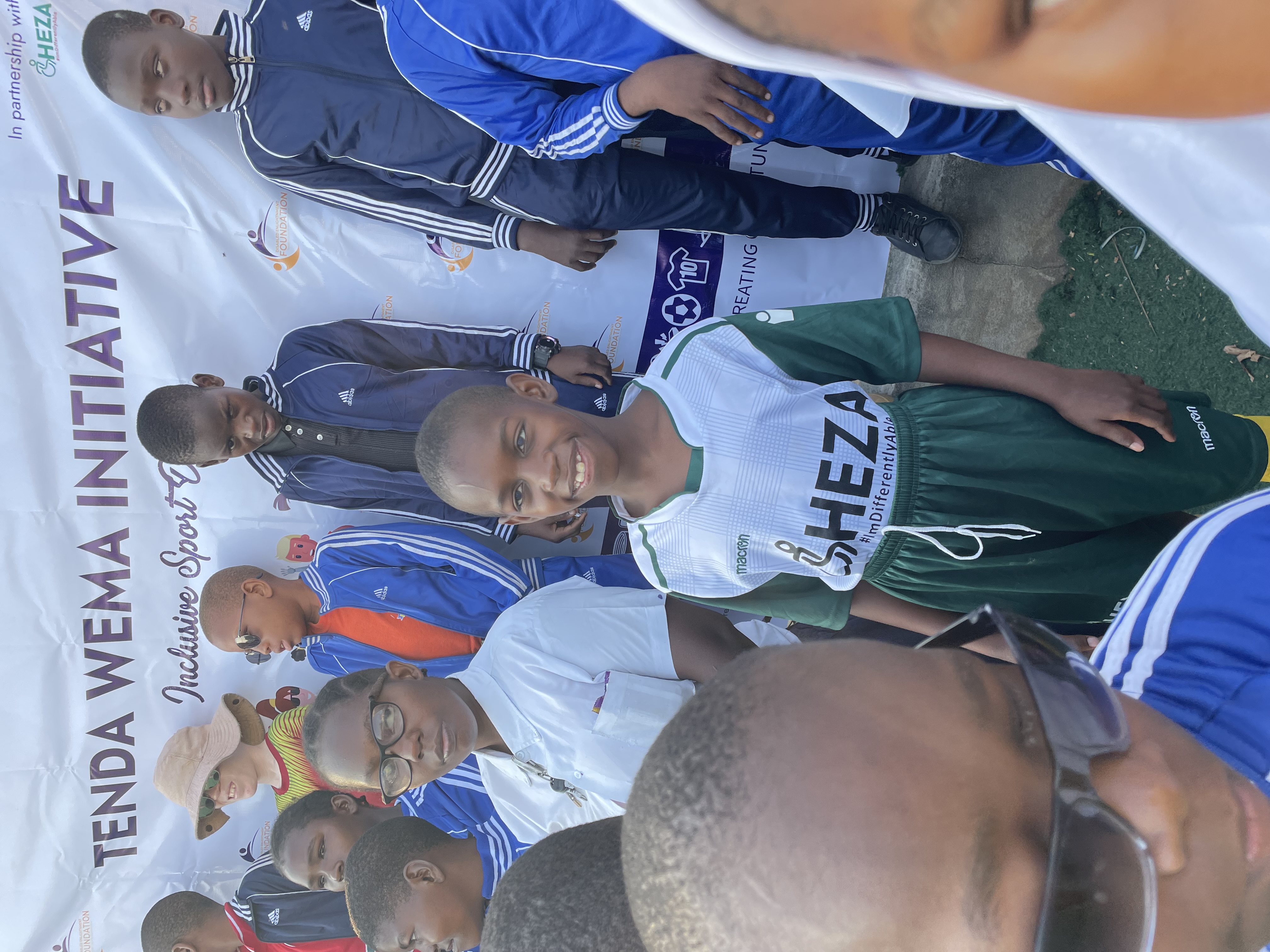 Cerebral palsy athletes playing football